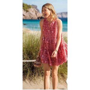Anthropologie Carolina K Dress Size Medium Carmen Ruffled Tiered Pink Moon Print